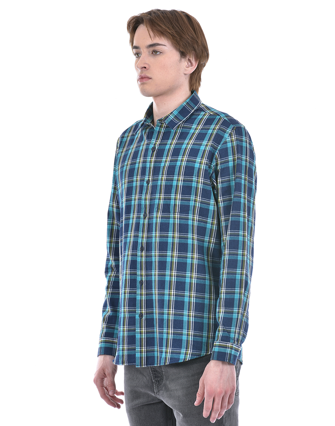 Numero Uno Men Checkered Navy Shirt